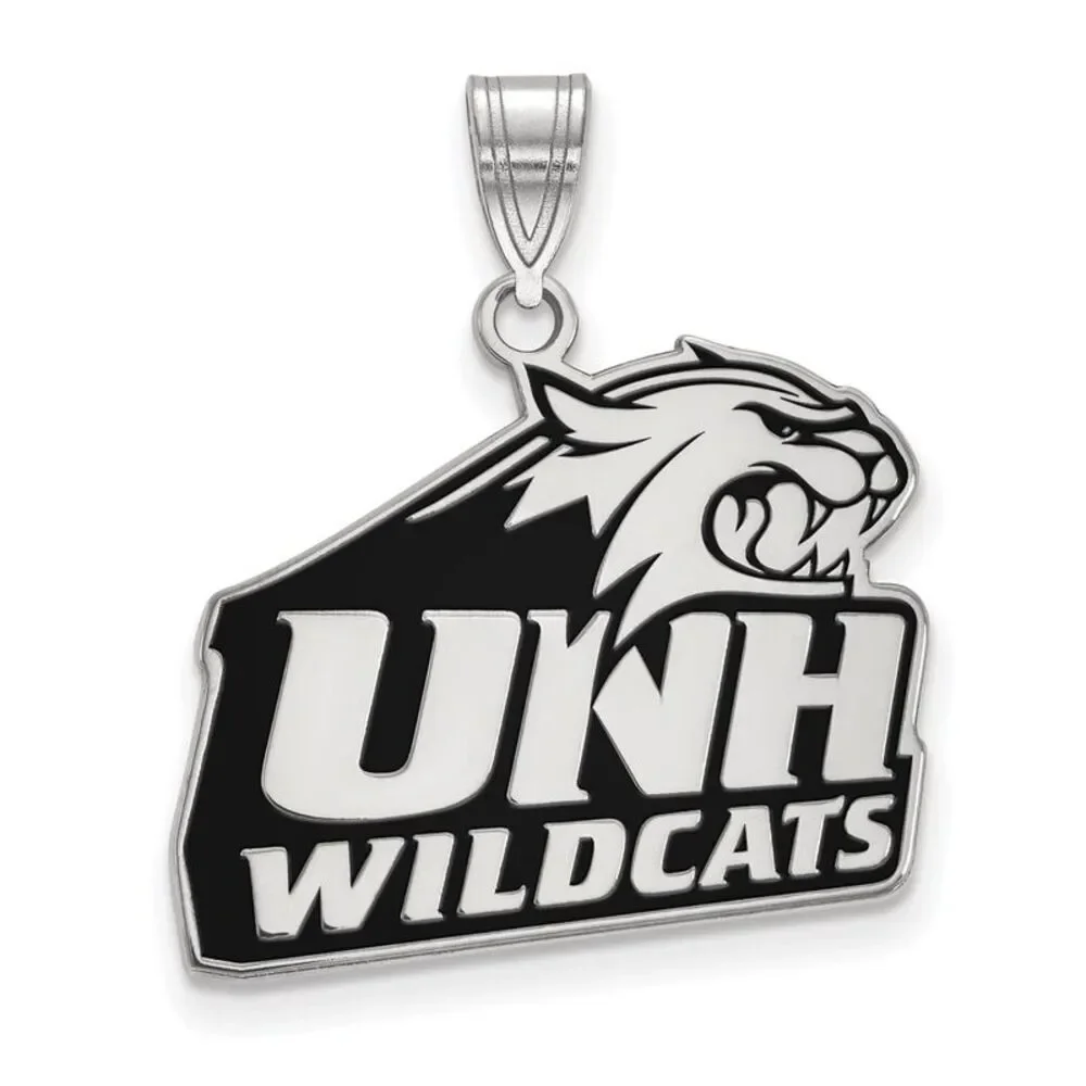 Sterling Silver U. of New Hampshire Large Enamel Logo Pendant